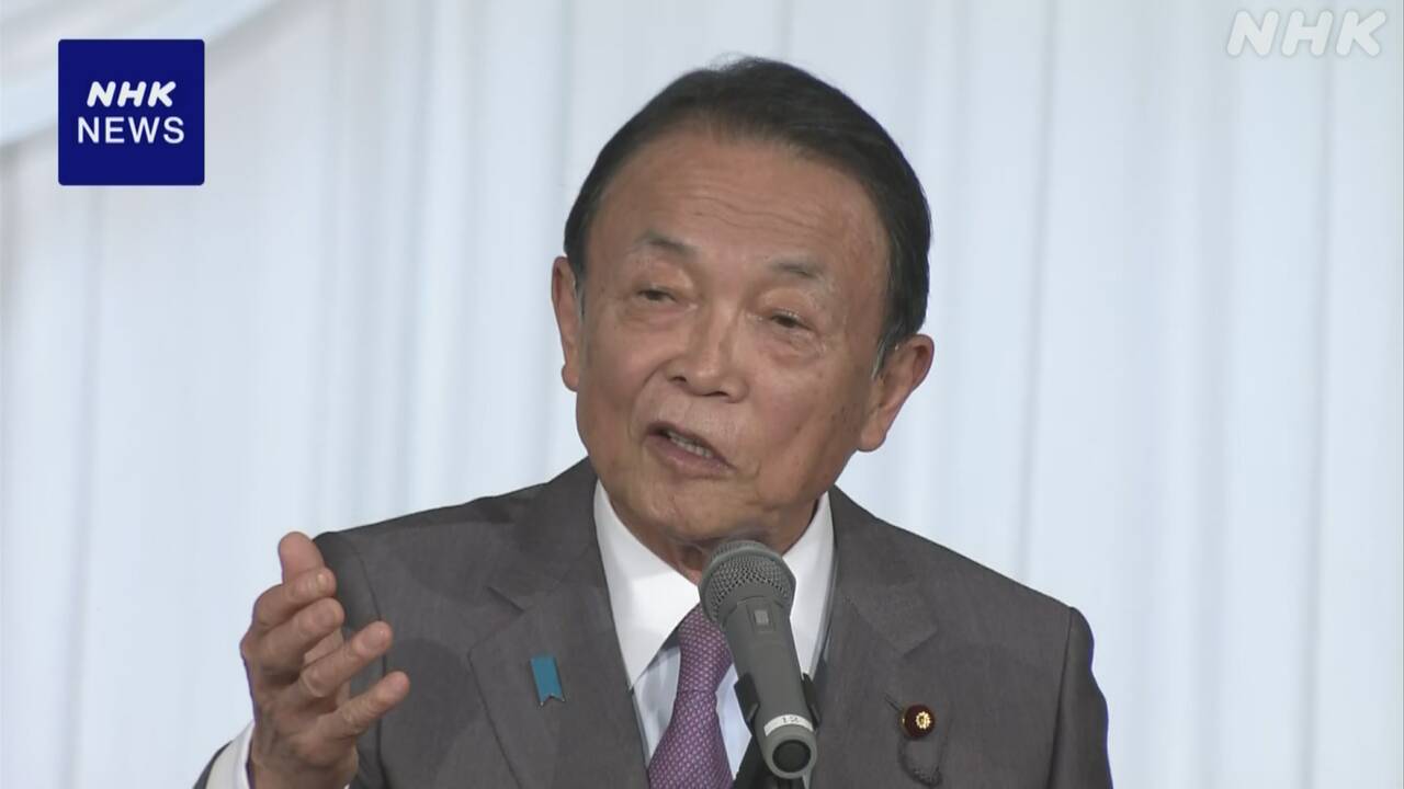 自民 麻生最高顧問 “今は非常時 参院選で与党過半数維持を”